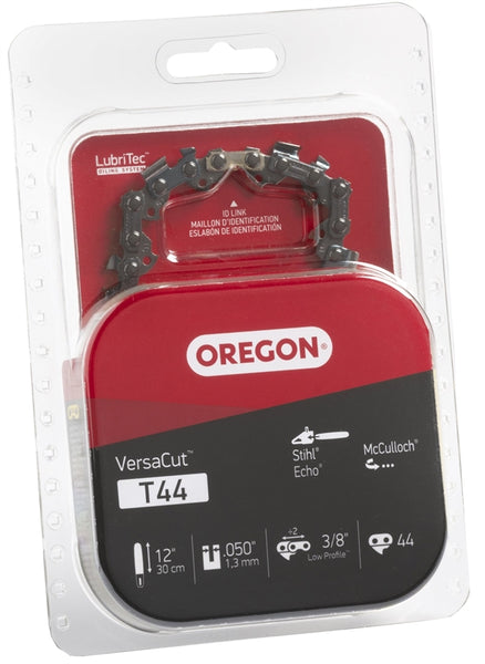 Oregon VersaCut T44 Chainsaw Chain, 12 in L Bar, 0.05 Gauge, 3/8 in TPI/Pitch, 44-Link