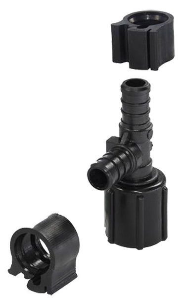 Flair-It PEXLOCK 30828 Pipe Tee with Clamp, 1/2 in, FPT, 100 psi Pressure