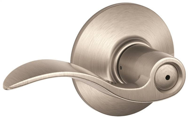 Schlage Accent Series F40V ACC 619 Privacy Lever, Solid Brass, Satin Nickel