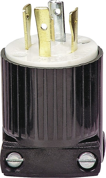 Eaton Wiring Devices L1420P Electrical Plug, 3 -Pole, 20 A, 125/250 V, NEMA: NEMA L14-20, Black/White