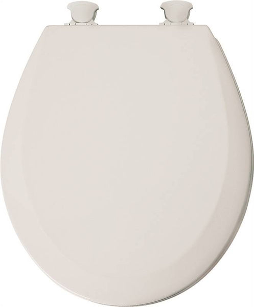 Mayfair 41ECDG-000 Toilet Seat, Round, Wood, White, Twist Hinge