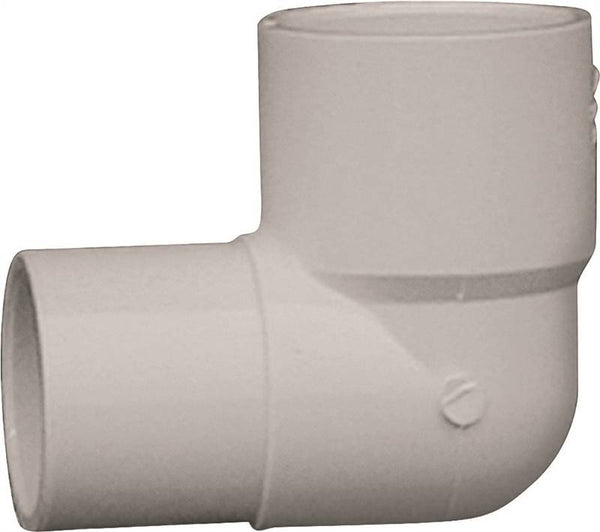 LASCO 409010BC Street Pipe Elbow, 1 in, Spigot x Slip, 90 deg Angle, PVC, SCH 40 Schedule