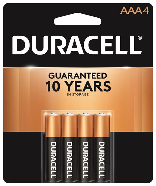 DURACELL MN2400B4Z AAA Battery, 1.5 V Battery, 1.15 Ah, AAA Battery, Alkaline, Manganese Dioxide