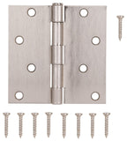 ProSource 20339SNX Square Corner Door Hinge, Steel, Satin Nickel, Loose Pin, 180 deg Range of Motion