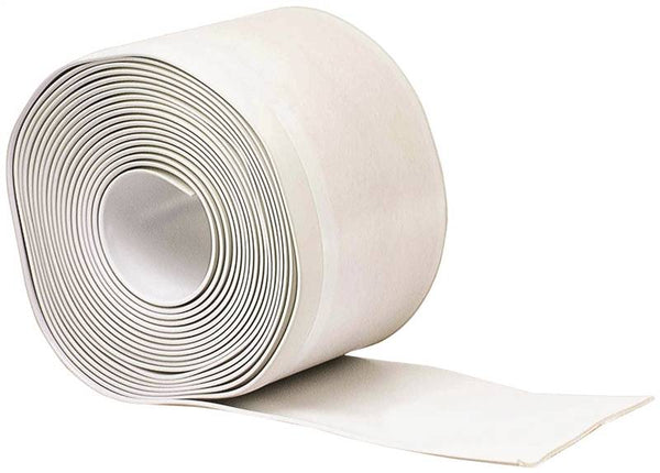 M-D 93203 Wall Base, 20 ft L, 4 in W, Vinyl, White