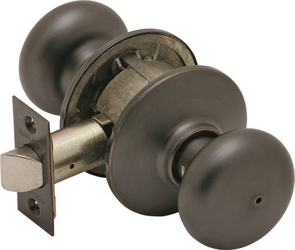 Schlage Plymouth Series F40 PLY716 Privacy Door Knob, Brass, Aged Bronze