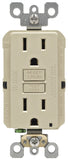 Leviton R01-GFNT1-0KI GFCI Duplex Receptacle, 2 -Pole, 15 A, 125 V, Back, Side Wiring, NEMA: 5-15R, Ivory