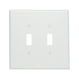 Leviton 88109 Wallplate, 5-1/4 in L, 5.31 in W, 2 -Gang, Thermoset Plastic, White, Smooth