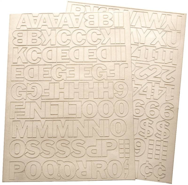 HY-KO 30013 Die-Cut Number and Letter Set, 1 in H Character, White Character, White Background, Vinyl