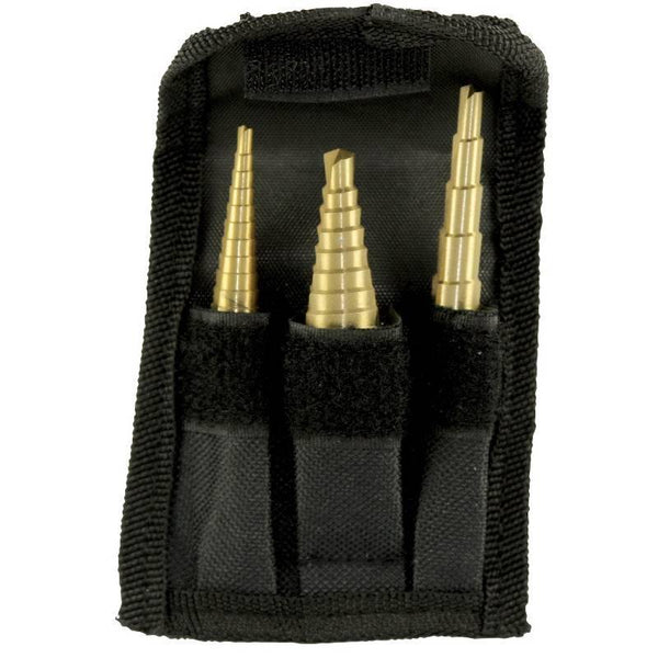 WILMAR W9003 Step Drill Set, 3-Piece, Steel, Titanium Nitride-Coated