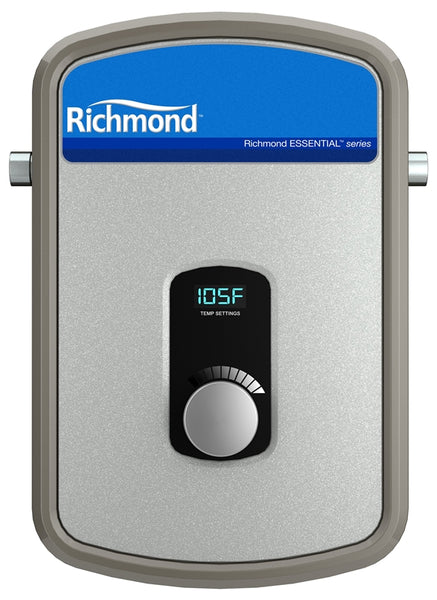 Richmond Essential Series RMTEX-08 Electric Water Heater, 33 A, 240 V, 8 kW, 0.998 % Energy Efficiency, 1 to 4 gpm