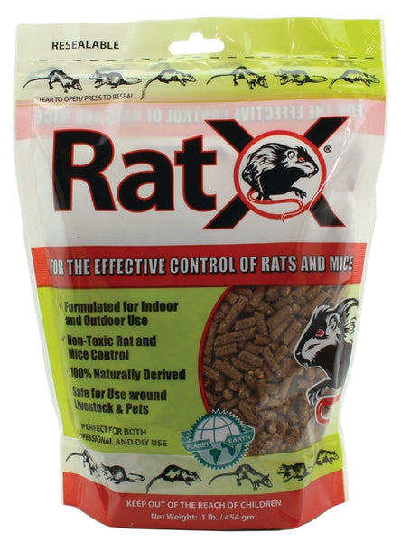 RatX 620101 Rodent Bait, Pellet, 1 lb Bag