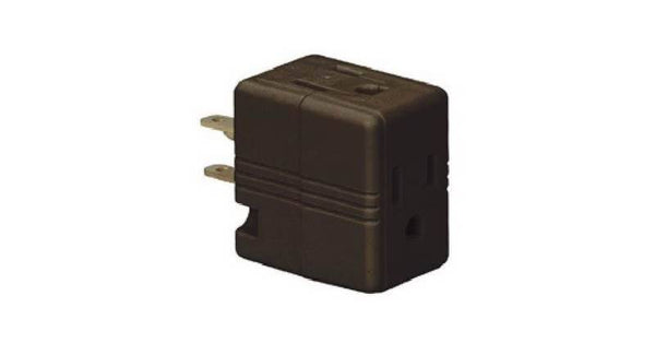 Eaton Wiring Devices 1482B-BOX Outlet Tap, 2 -Pole, 15 A, 125 V, 3 -Outlet, NEMA: NEMA 5-15R, Brown