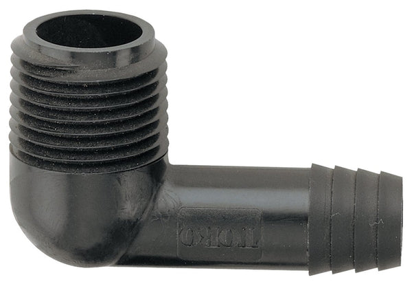 TORO 53270 Elbow, 3/8 x 1/2 in Connection, Barb x Male, Plastic
