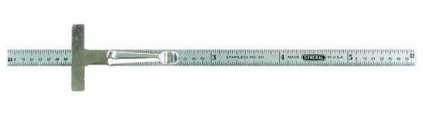 GENERAL 301/1 Precision Measuring Ruler, SAE Graduation, Stainless Steel, Black, 1/4 in W