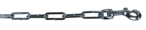 Boss Pet PDQ 09415 Tie-Out Chain, Welded Link, 15 ft L Belt/Cable, Steel, For: Dogs Up to 125 lb