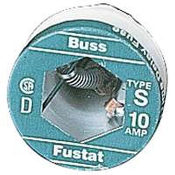 Bussmann BP/S-10 Plug Fuse, 10 A, 125 V, 10 kA Interrupt, Low Voltage, Time Delay Fuse