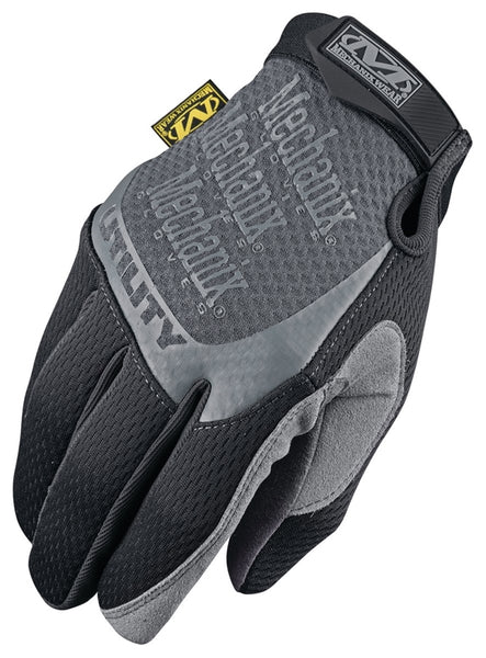 MECHANIX WEAR H15-05-010 Breathable, Tricot Work Gloves, Men's, L, 10 in L, Reinforced Thumb, Hook-and-Loop Cuff, Black