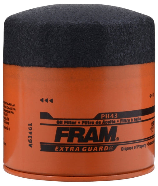 FRAM PH43 Full Flow Lube Oil Filter, 3/4- 16 Connection, Threaded, Cellulose, Synthetic Glass Filter Media