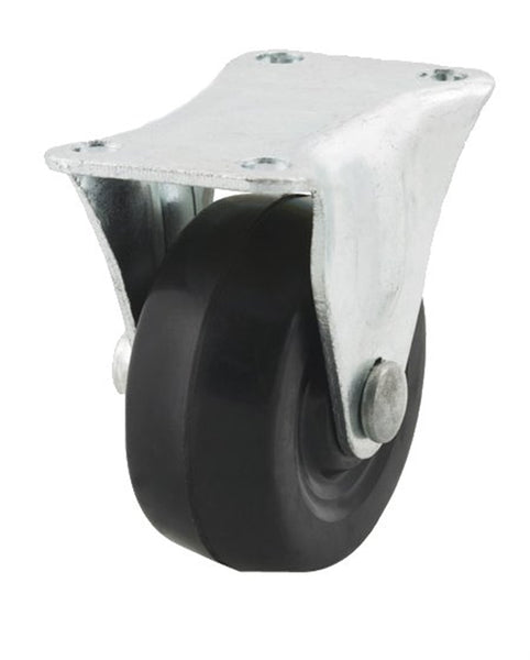 DH CASTERS C-GD30RR Rigid Caster, 3 in Dia Wheel, 1-1/4 in W Wheel, Rubber Wheel, 125 lb