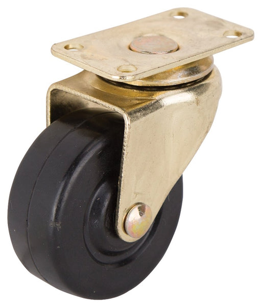 ProSource JC-D05-PS Swivel Caster, 2 in Dia Wheel, 3/4 in W Wheel, Rubber Wheel, Black, 90 lb, Steel Housing Material