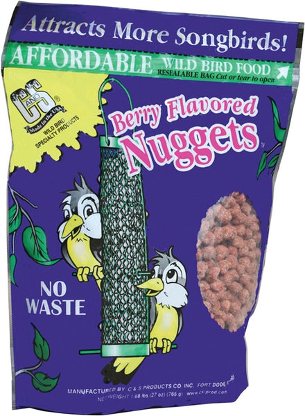 C&S Nuggets CS06101 Bird Food, High-Energy, Berry Flavor, 27 oz Bag