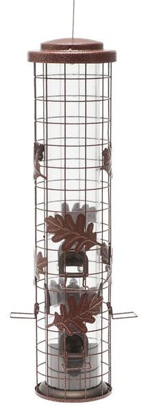Perky-Pet Squirrel-Be-Gone SBG100 Wild Bird Feeder, 26 in H, Cylinder, 1-3/4 lb, Metal, Red, Powder-Coated