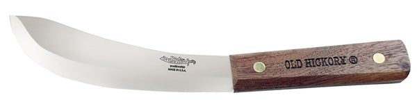 OLD HICKORY 71-6IN Skinner, Carbon Steel Blade, Hardwood Handle, Brown Handle, Flat Bevel Blade