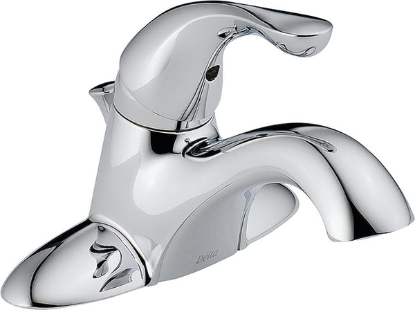 DELTA Classic Series 520-DST Bathroom Faucet, 1.2 gpm, 1-Faucet Handle, Brass, Chrome Plated, Lever Handle, Rigid Spout