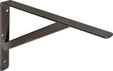 Knape & Vogt 208BLK400 Shelf L-Bracket, 16 in L, Steel