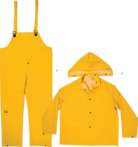 CLC R101M Rain Suit, M, PVC, Yellow, Detachable Collar