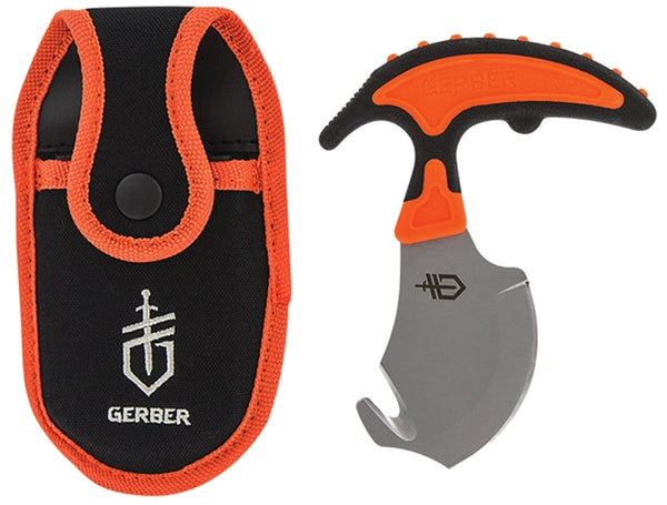 GERBER 31-002743N Skin and Gut Knife, Fixed, Polymer, Black/Orange
