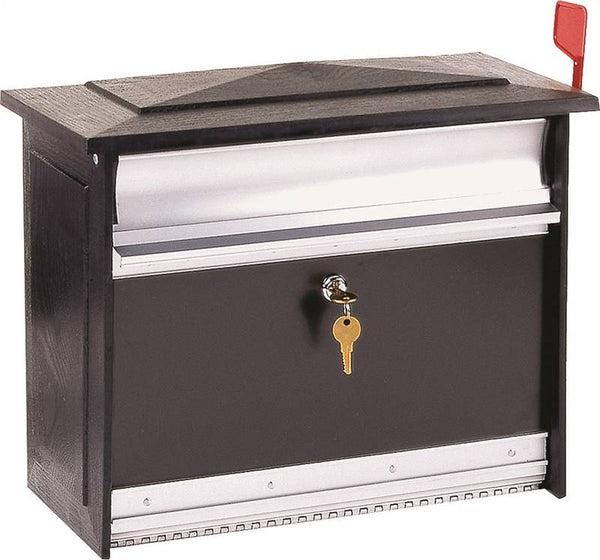 Gibraltar Mailboxes Mailsafe MSK00000 Mailbox, 840 cu-in Capacity, Aluminum, Black, 17.1 in W, 8.4 in D, 13.3 in H