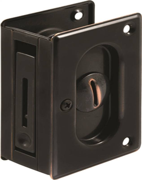 Prime-Line N 7368 Pocket Door Lock and Pull, Brass, Bronze