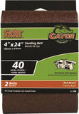 Gator 3188 Sanding Belt, 4 in W, 24 in L, 40 Grit, Extra Coarse, Aluminum Oxide Abrasive