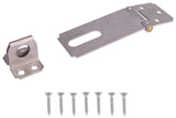 ProSource LR-131-BC3L-PS Safety Hasp, 3-1/2 in L, 3-1/2 in W, Steel, Galvanized, 7/16 in Dia Shackle, Fixed Staple