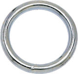 Campbell T7665001 Welded Ring, 200 lb Working Load, 2 in ID Dia Ring, #7B Chain, Steel, Nickel-Plated