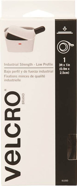 VELCRO Brand 91050 Fastener, 1 in W, 3 ft L, Black, 10 lb