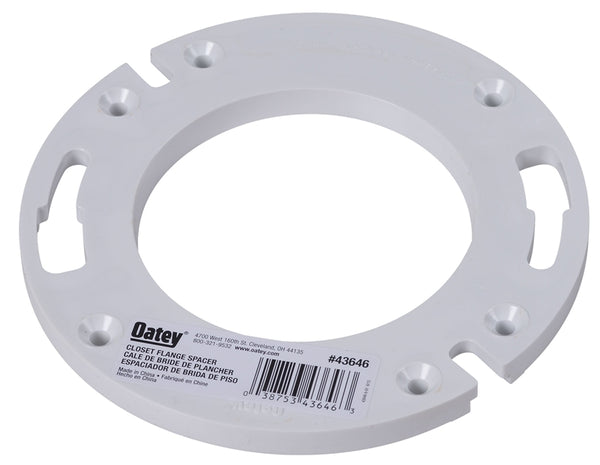 Oatey 43646 Closet Flange Spacer, PVC, White