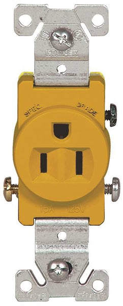 Eaton Wiring Devices 817V-BOX Single Receptacle, 2 -Pole, 125 V, 15 A, Side Wiring, NEMA: NEMA 5-15R, Ivory