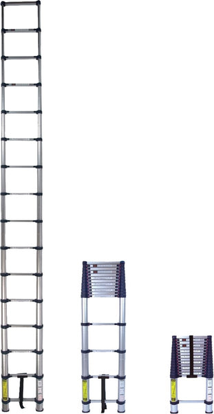 XTEND+CLIMB 785P Telescoping Ladder, 19-1/2 ft Max Reach H, 16-Step, 250 lb, 1-1/2 in D Step, Aluminum, Anodized