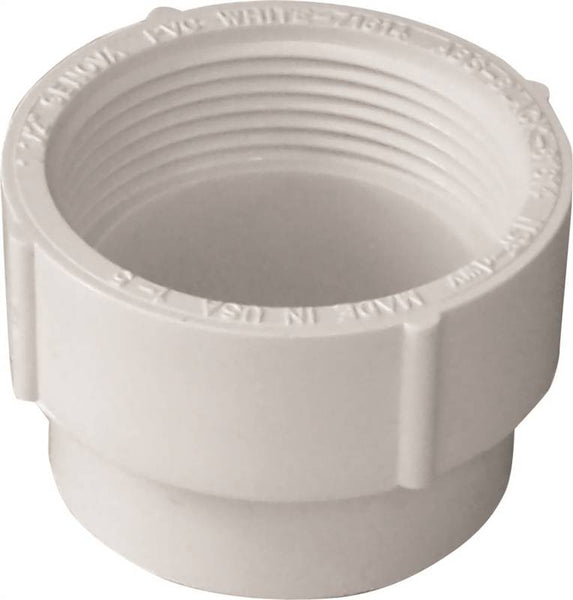 CANPLAS 193706S Cleanout Adapter, 6 in, Spigot x FNPT, PVC, White