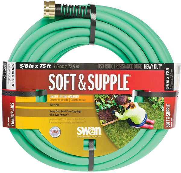 SWAN SNSS58075 Garden Hose, 75 ft L, Rubber/Vinyl, Green