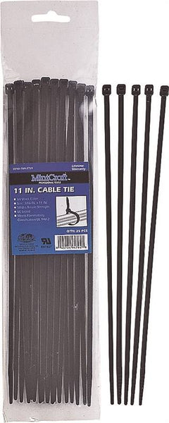 ProSource CV280W-253L Cable Tie, 70 mm Max Bundle Dia, Self-Lock Locking, Nylon, Black