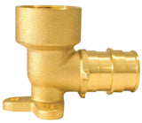 Apollo Valves ExpansionPEX Series EPXDEE34 Drop Ear Pipe Elbow, 3/4 in, Barb x FNPT, 90 deg Angle, Brass