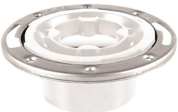 Oatey 43553 Closet Flange, 3, 4 in Connection, PVC, White, For: Most Toilets