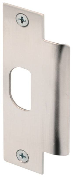 Defender Security U 9483 Door Strike Plate, 4-7/8 in L, 1-1/4 in W, Stainless Steel, Brushed