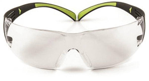 3M SF400C-WV-6 Safety Eyewear, Anti-Fog, Scratch-Resistant Lens, Neon Green/Black Frame