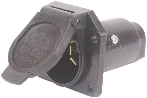 US Hardware RV-490B Trailer Connector, 12 V, 7-Pole, Plastic, Black