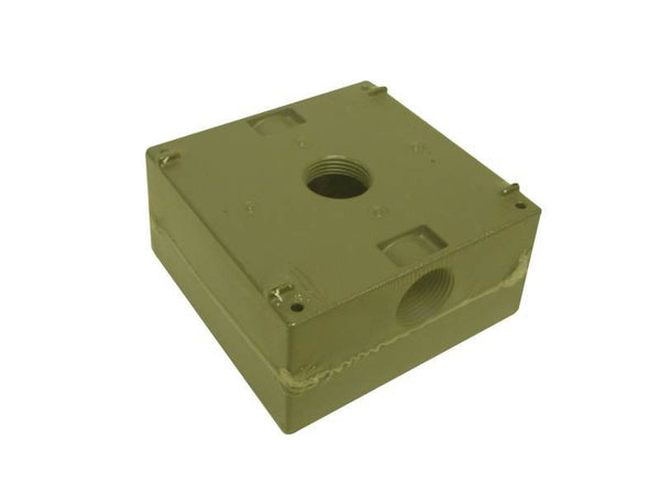 TEDDICO/BWF TGB-75V Outlet Box, 2 -Gang, 3 -Knockout, 3-3/4 in Knockout, Metal, Gray, Powder-Coated